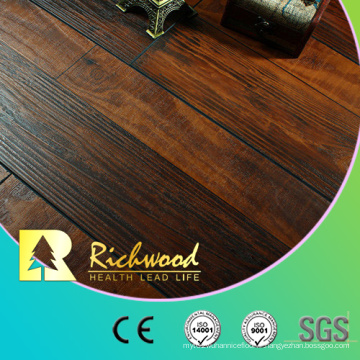 Plancher stratifié par bois de parquet gratté par main de vinyle de 12.3mm